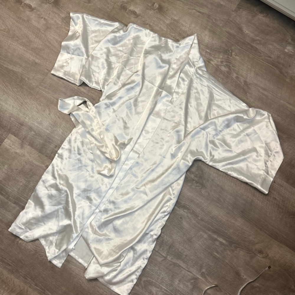 Bridal Satin Kimono Robe | M